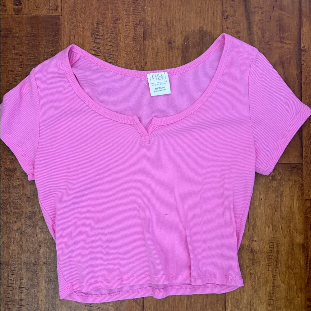 Full Tilt Pink Crop Top